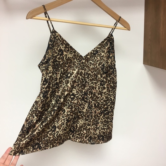 Wilfred Aritzia leopard brown silk camisole tank - Picture 2 of 7